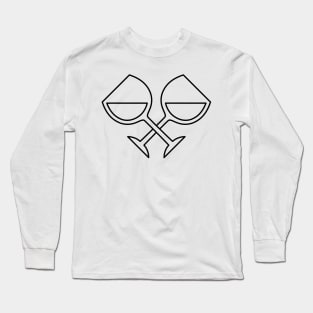 Crossed Wine Glasses Long Sleeve T-Shirt
